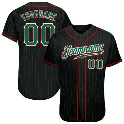 Maglia da baseball Kelly Kelly a righe verdi-rosse, personalizzata, autentica, nera Maglia da baseball Kelly Kelly a righe verdi-rosse, personalizzata, autentica, nera