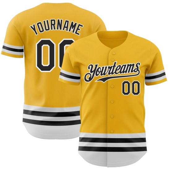 Maglia autentica Gold Line Baseball personalizzata nera e bianca Maglia autentica Gold Line Baseball personalizzata nera e bianca